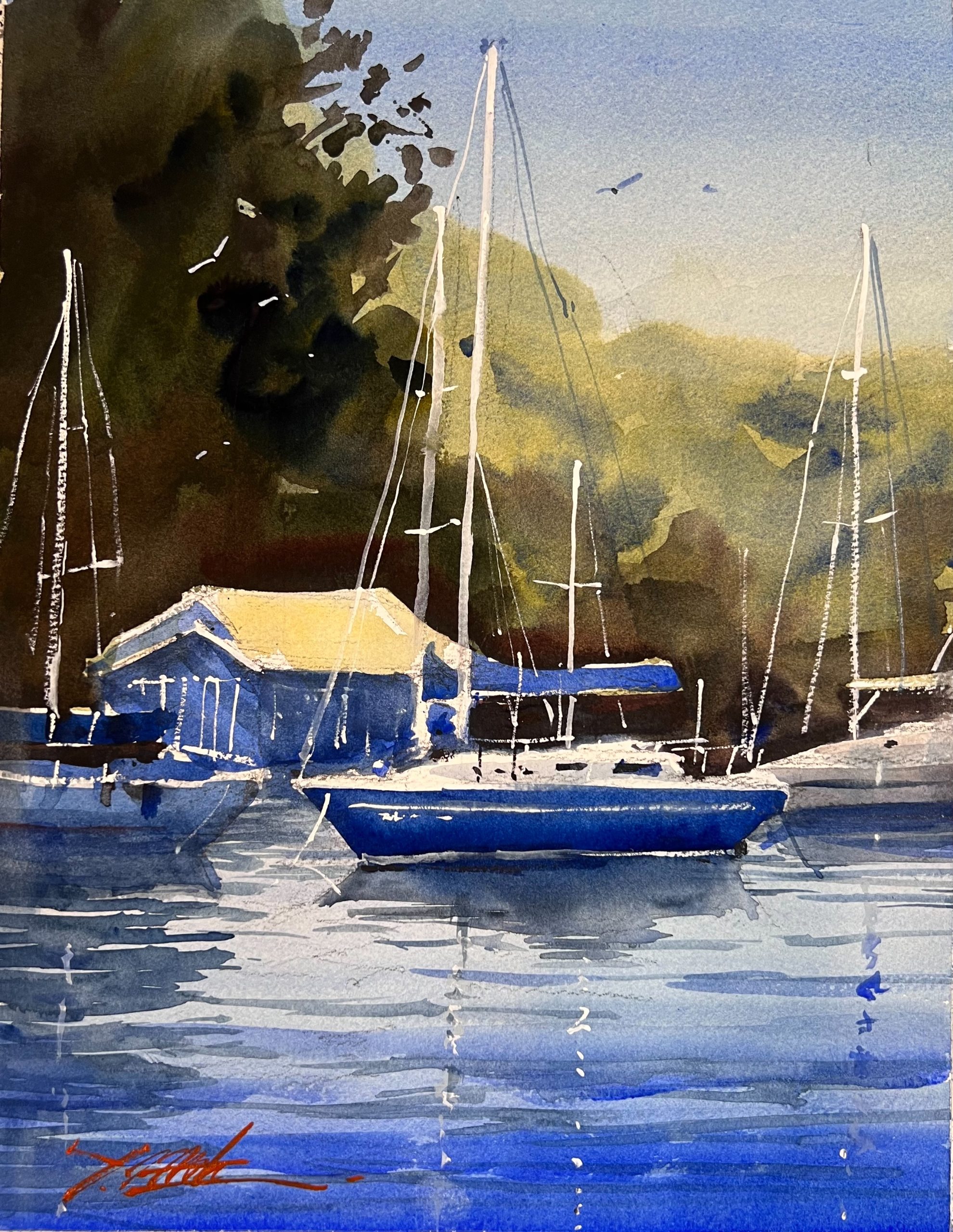 Blue Yacht （三浦・油壺） | 鎌倉水彩画塾 ONLINE SHOP